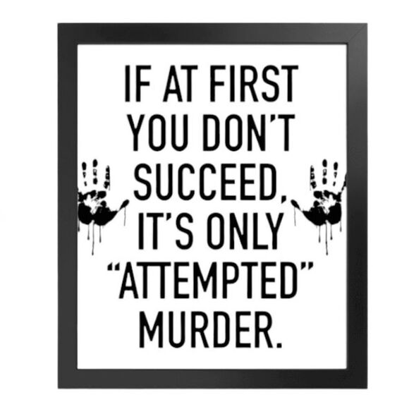 “If You Don’t Succeed…Attempted Murder” Print - Picture 2 of 2